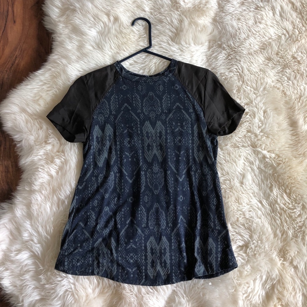 Rebecca Taylor Open Back Python Short Sleeve Tee - image 1